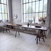 XXL trestle farm table 4m and its benches