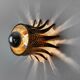 Sun wall lamp by ferro arte, metal and gold leaf, spain, 1960