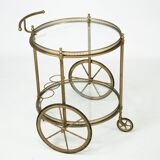 Vintage Brass Bar Cart by Cesare Lacca, Italy, 1950s.