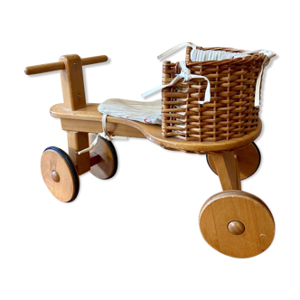 Wooden and wicker tricycle