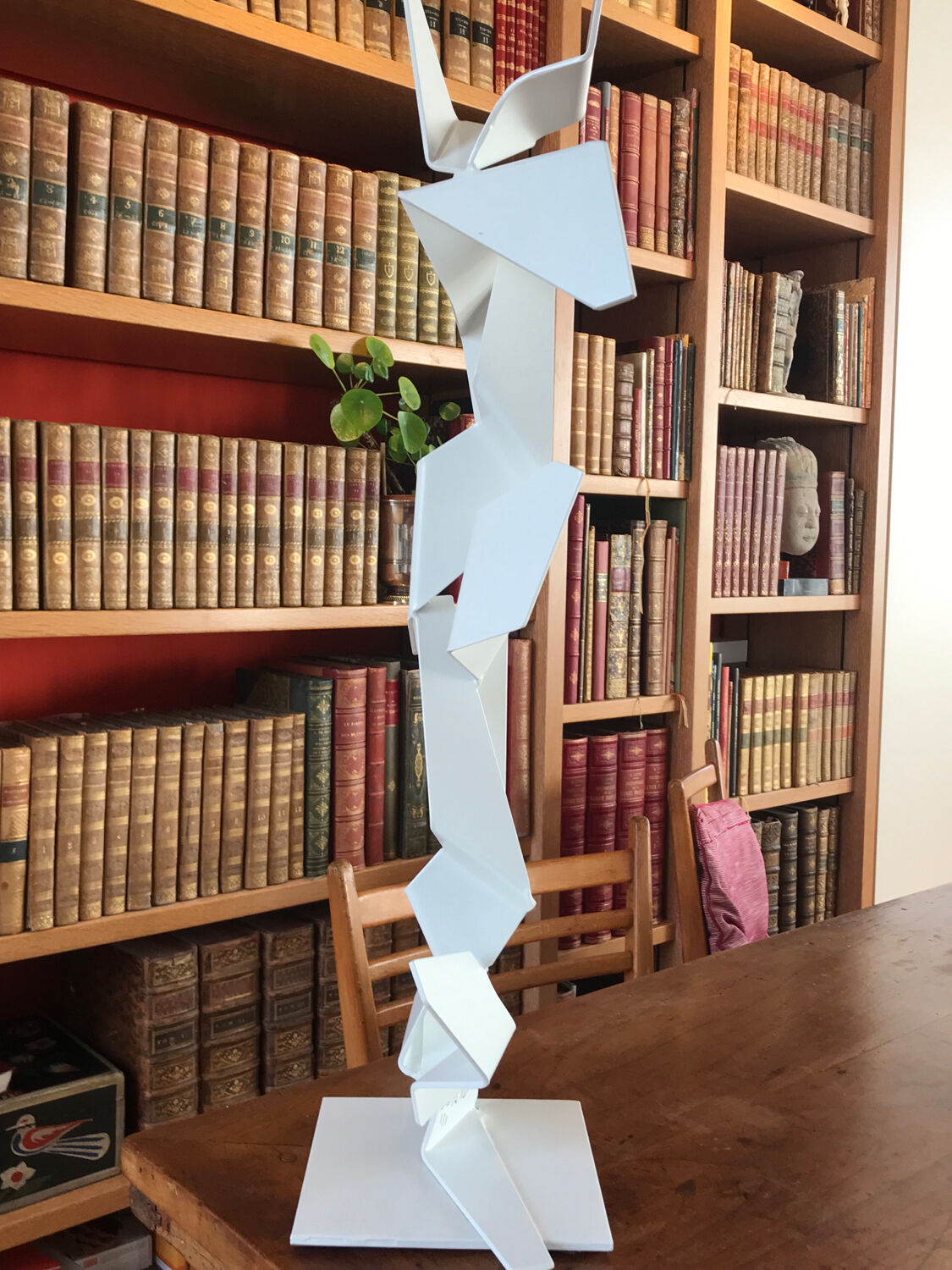 Dominique maltier (1954). cubist tree. cut metal. unique piece.