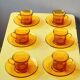 Amber glass coffee cups 70s