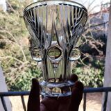 Small art deco vase in molded tempered glass
