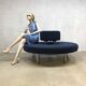 Blue corderoy round sofa ‘Infinity Circle’