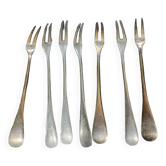 Set of 6 silver snail forks