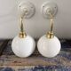 Pair of vintage white opaline wall lights