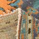 6x9 Vintage Peach Color Blue Medallion Handmade Vintage Rug, 175x290 Cm