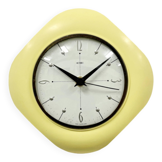 Vintage Yellow Bakelite Wall Clock from Metamec, 1970s