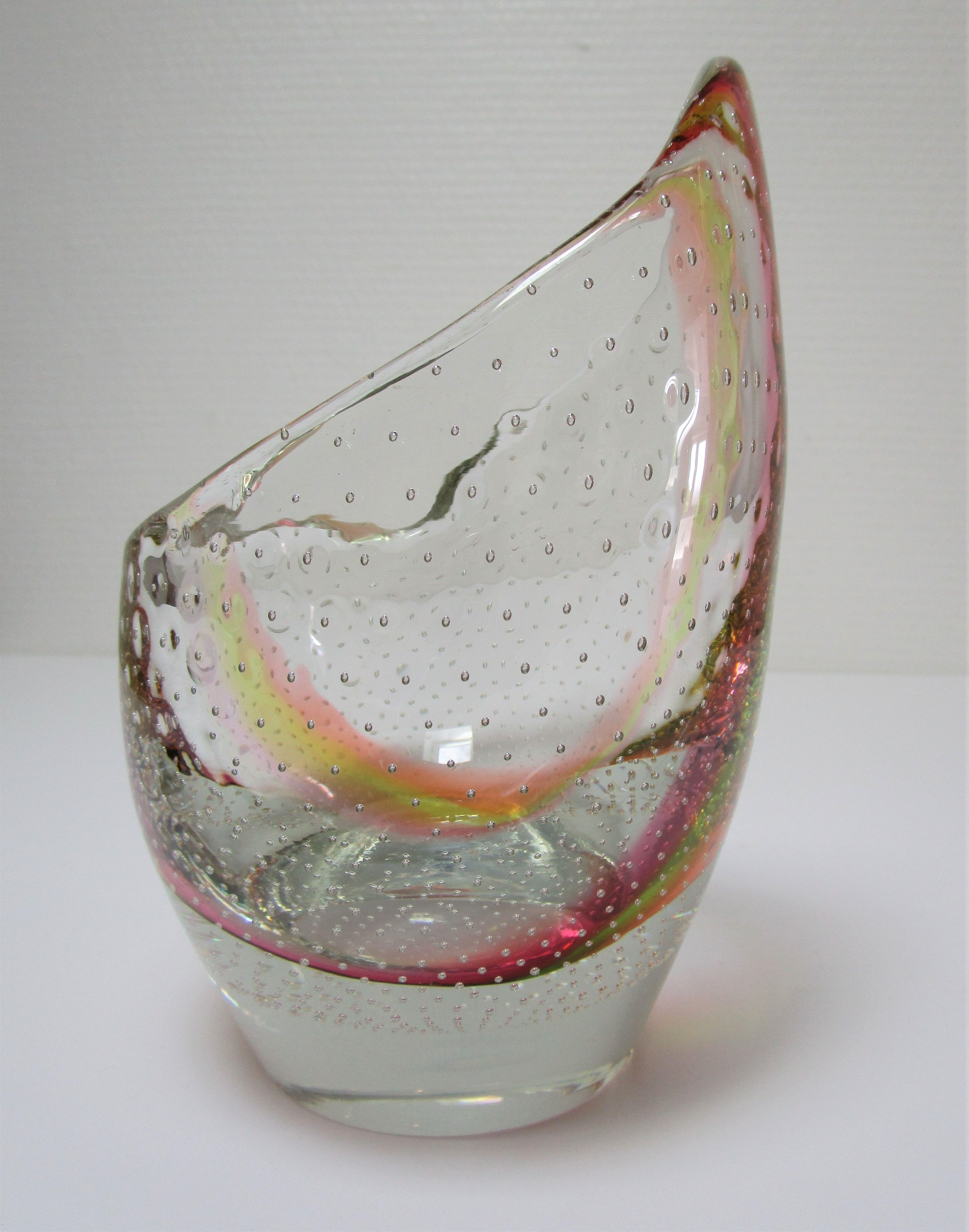 Murano bubble glass vase 70s