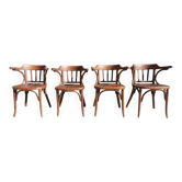 4 fauteuils Baumann en bois courbé