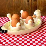 Dish and egg cups with chick designs
