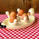 Plat et coquetiers barbotine poussins