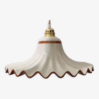 Serrated ceramic pendant lamp