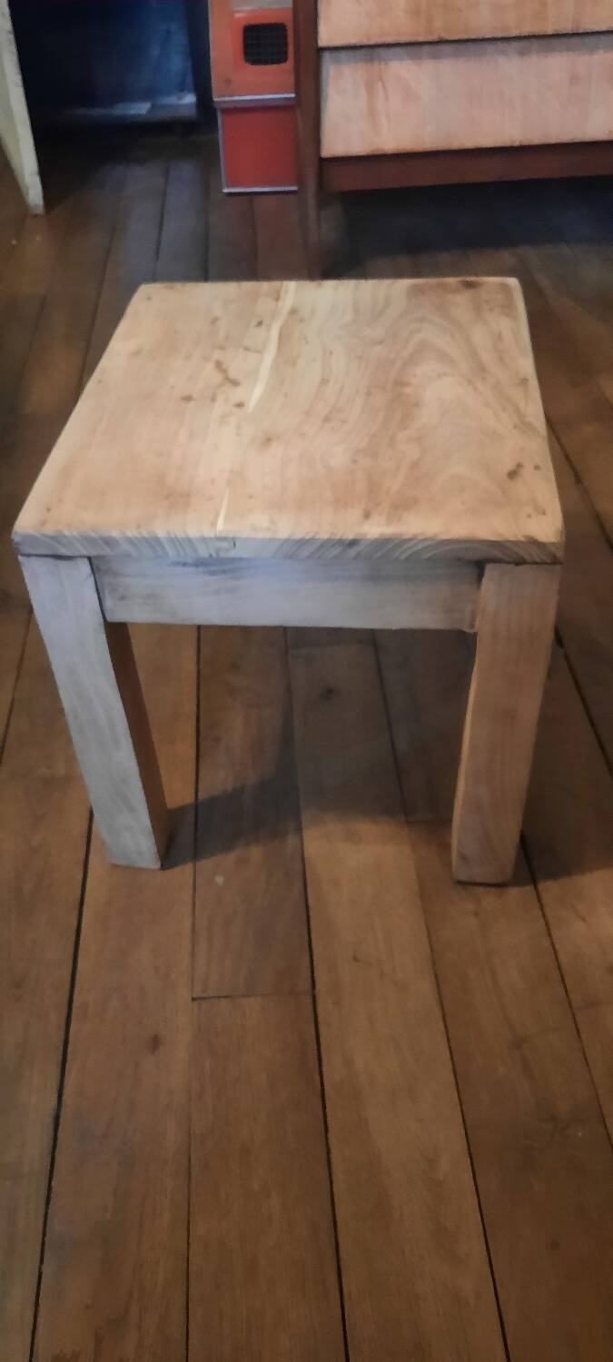 Brutalist wooden bedside tables