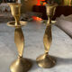 Pair of vintage brass candle holders
