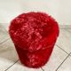 Red moumoute chair and pouf