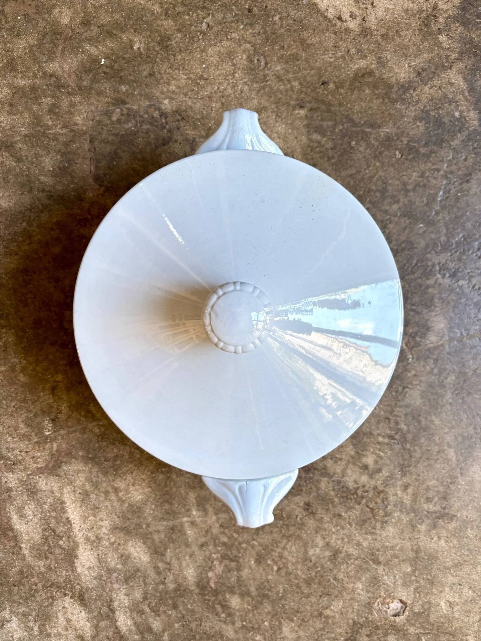 Sarreguemines blue earthenware soup tureen