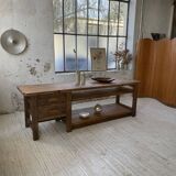 XL central island workbench oak