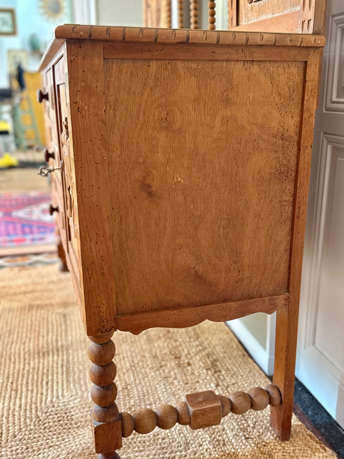 Carved wooden sideboard