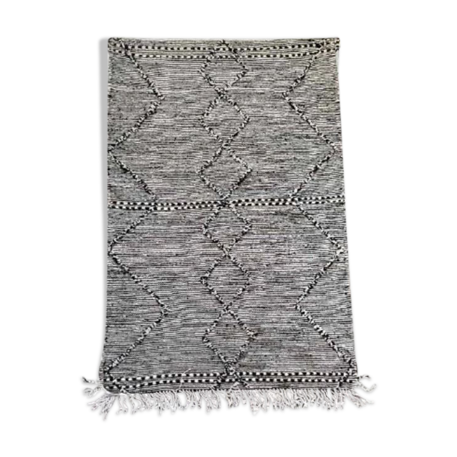 Black Berber carpet zanafi 100x150 cm