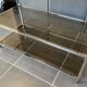 Table basse double plateau verre chrome style Bauhaus vintage 1970