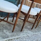 Series of 4 design Scandinavian teak chairs