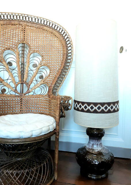 Openwork ceramic floor lamp 1970