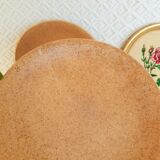 Set of 8 flat plates in Chantilly Longchamp sandstone France vintage