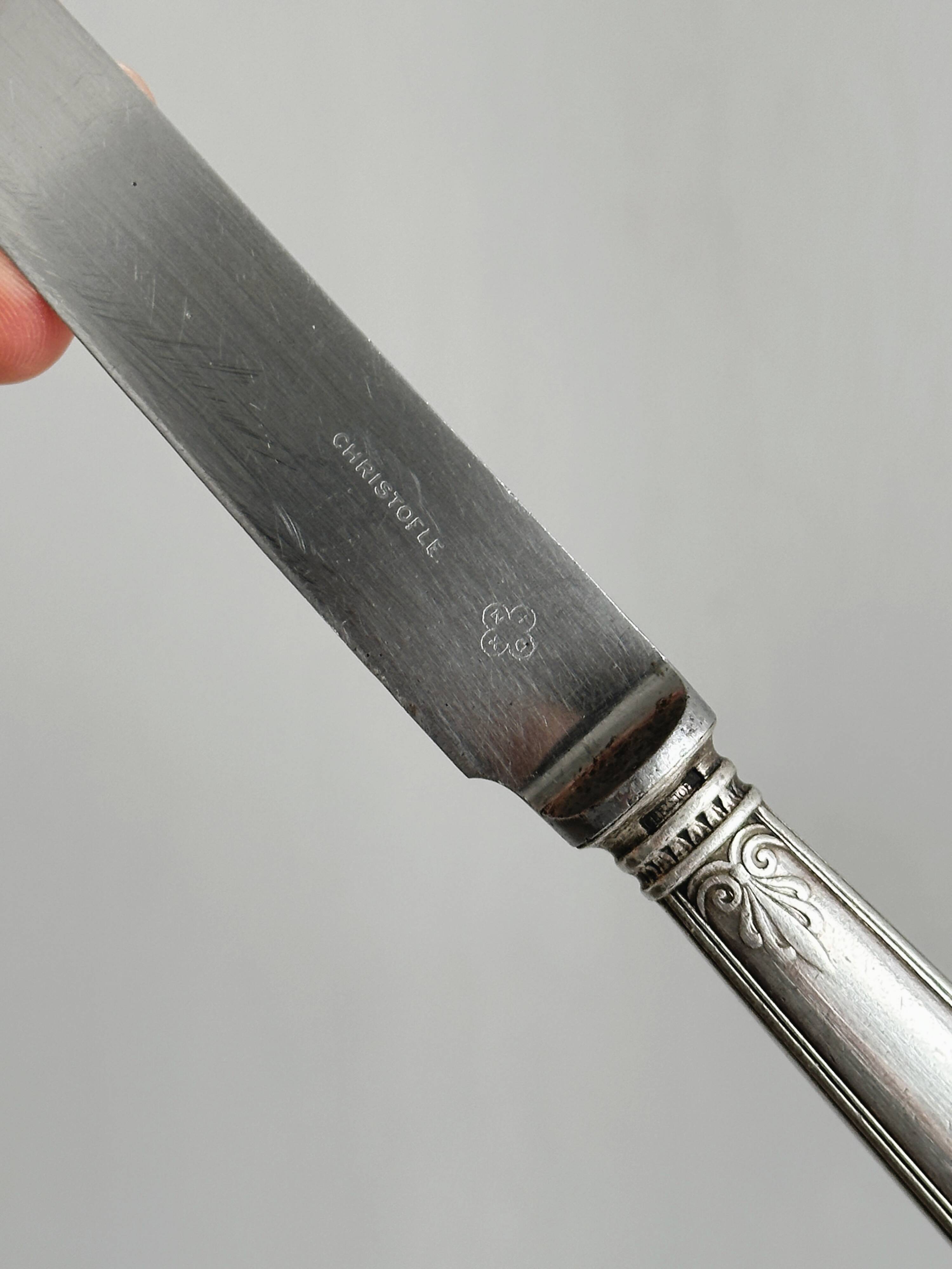 5 antique Christofle silver-plated knives