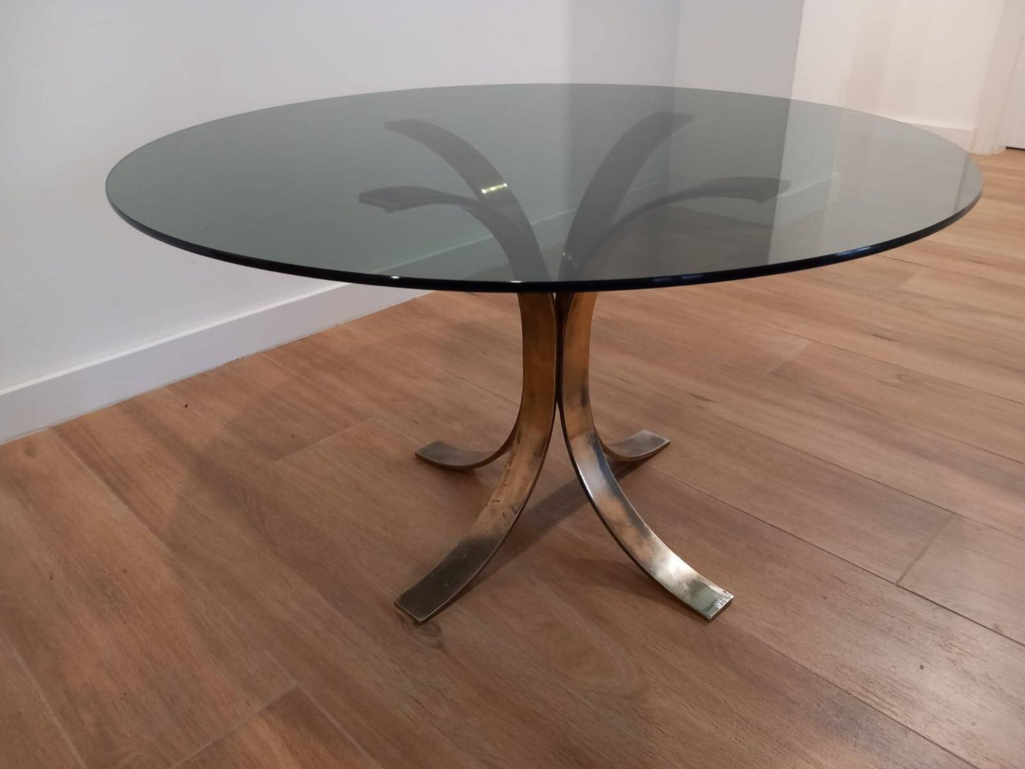 Table basse en verre des années 1970