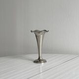 Small silver metal vase