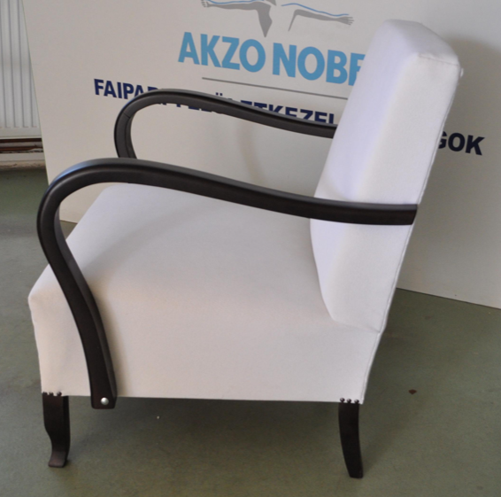 Art deco white armchair, circa 1920s