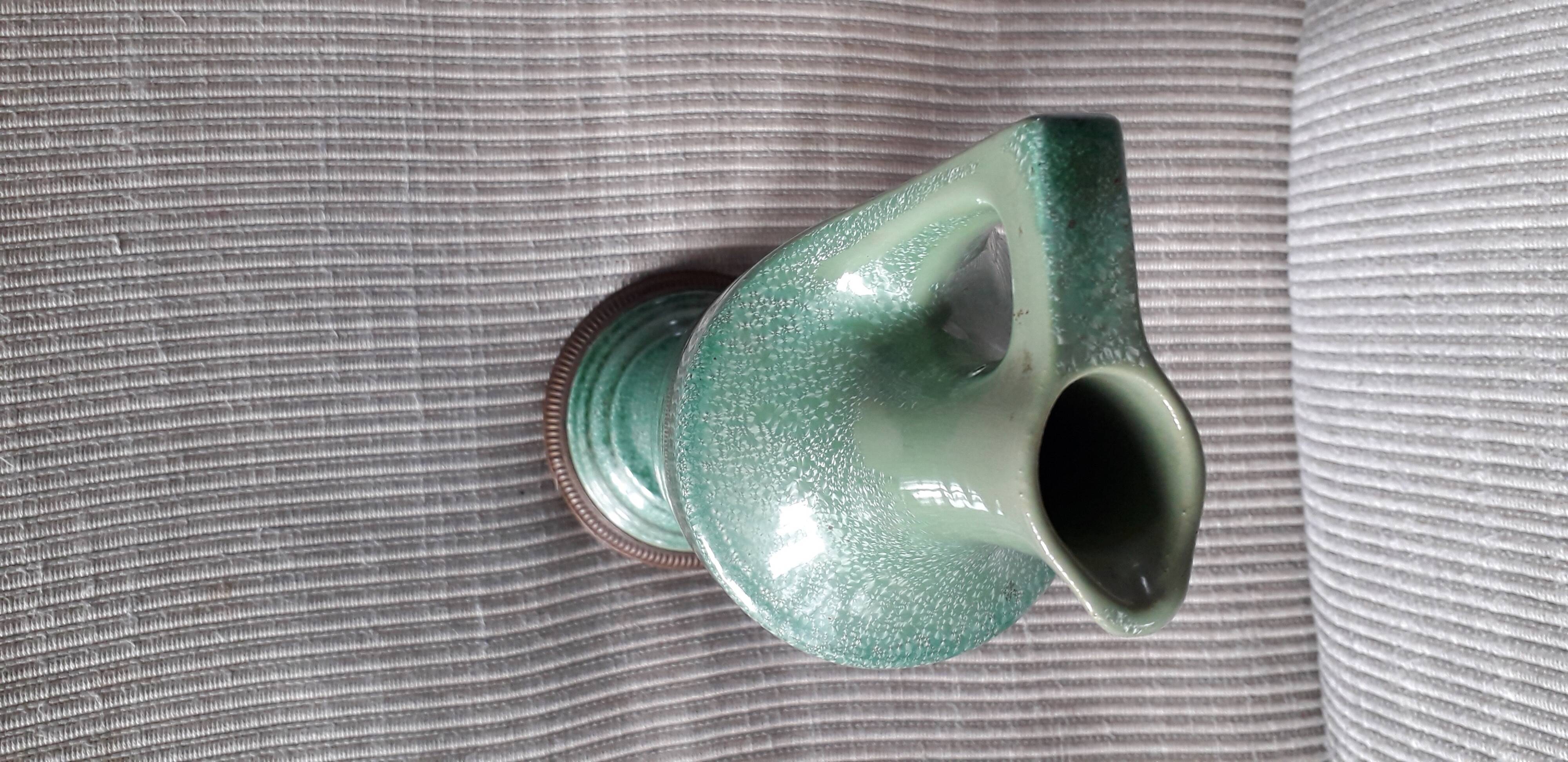 Large vintage vase from the 1930s signed Sarreguemines