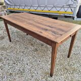 Antique rustic farmhouse table in solid oak, 19th century