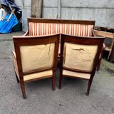 Antique Empire-style salon, 3 pieces. Original upholstery.