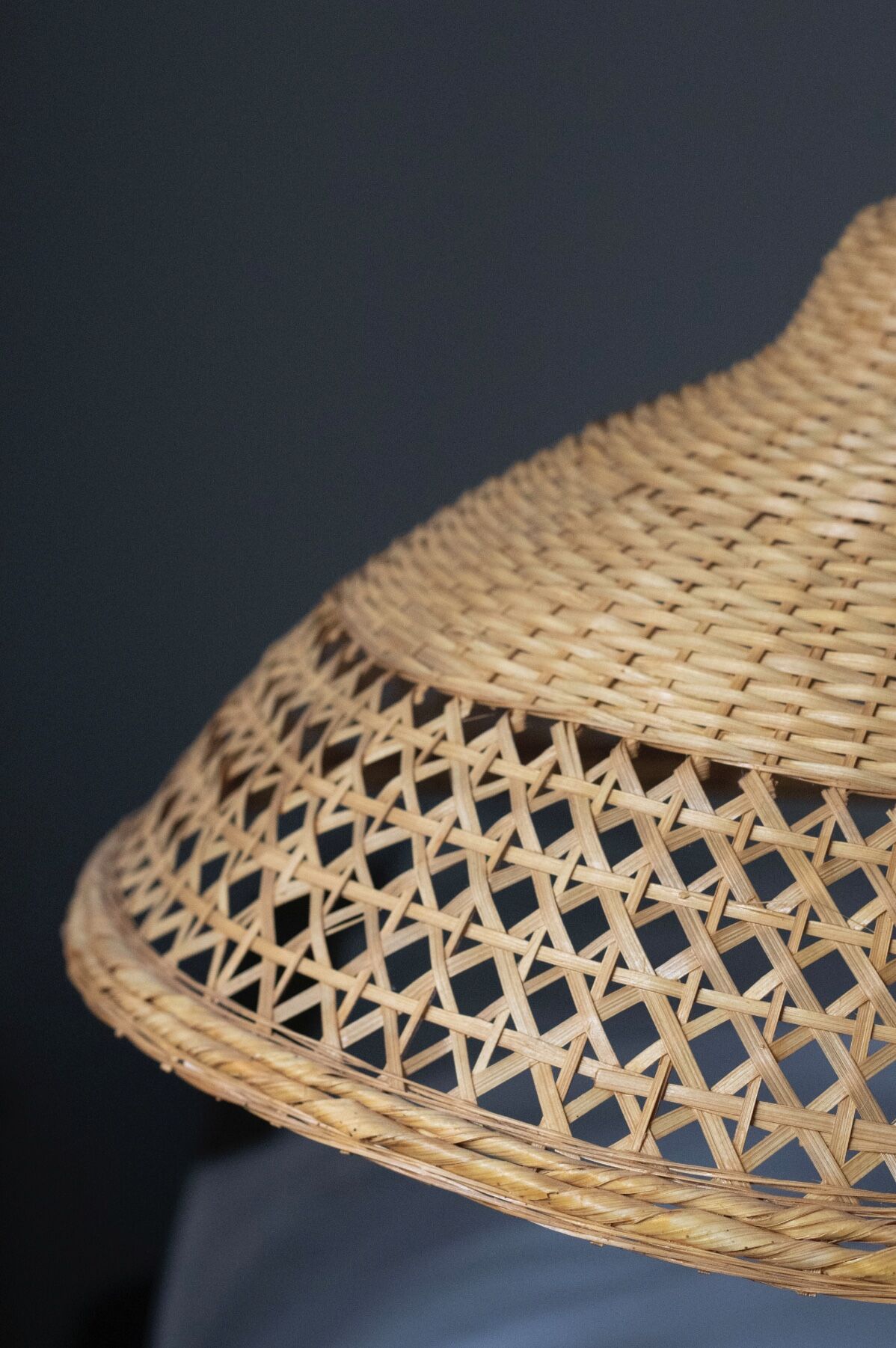 Vintage rattan wicker pendant lamp