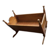 Vintage solid oak rocking cradle