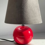Red ceramic lamp from the 80s/90s