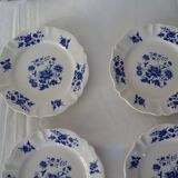 6 assiettes Sarreguemines Aubusson 429112 fleurs bleues faience