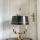 Antique Bouillotte Lamp 2 Lights Swan Lucien Gau Gilded Bronze Empire Napoleon