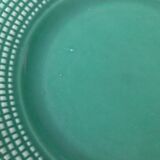 9 Plates blue green earthenware dessert