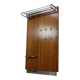 Modernist wall-mounted cloakroom in teak