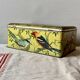 Large metal box - lithograph signed M. Beaudet - bird decoration