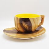 Tasse et soucoupe effet bois