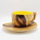 Tasse et soucoupe effet bois