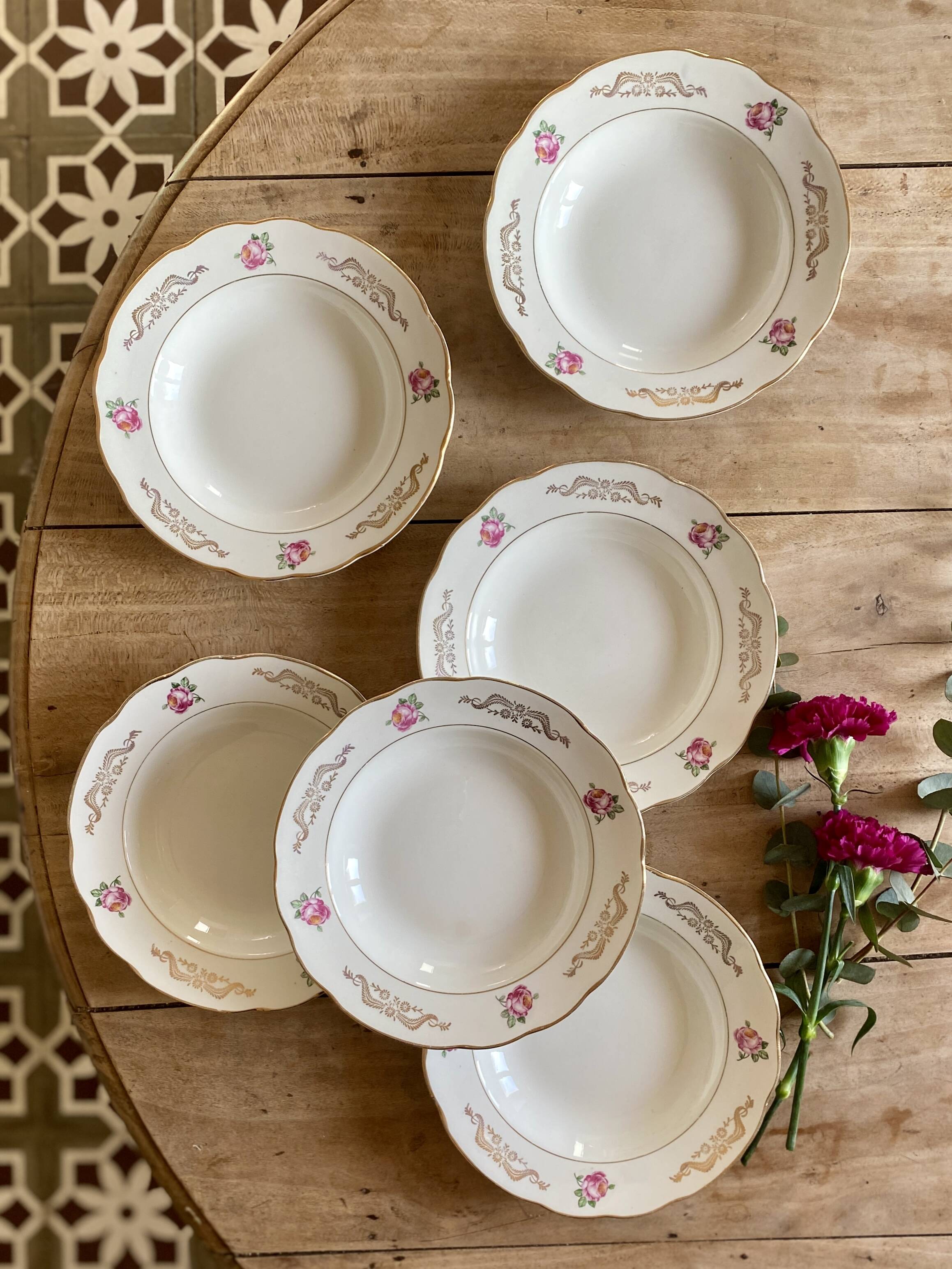 Set of 6 vintage soup plates model Marie-Laure de Gien