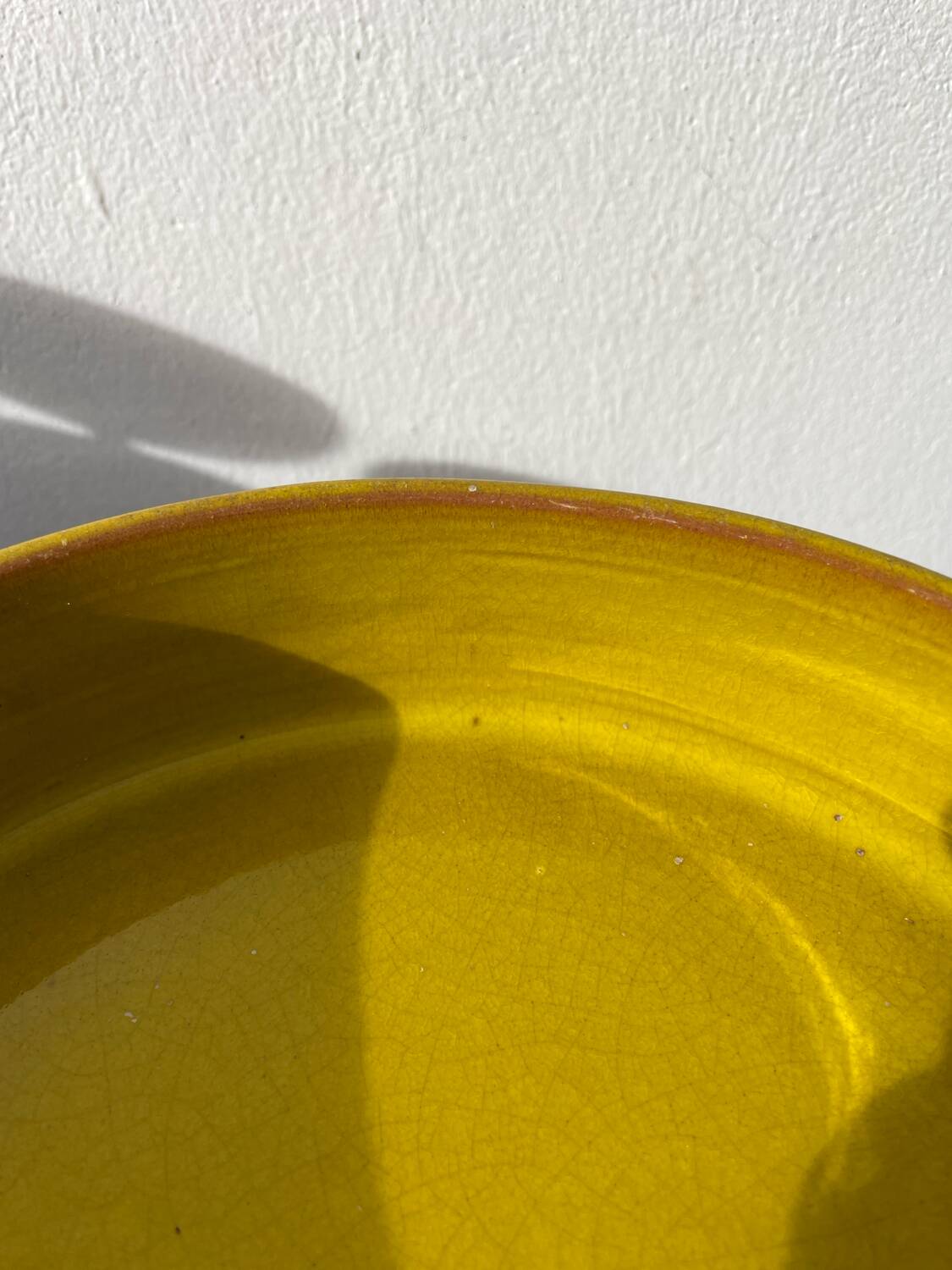 Fire-earth glazed ceramic salad bowl