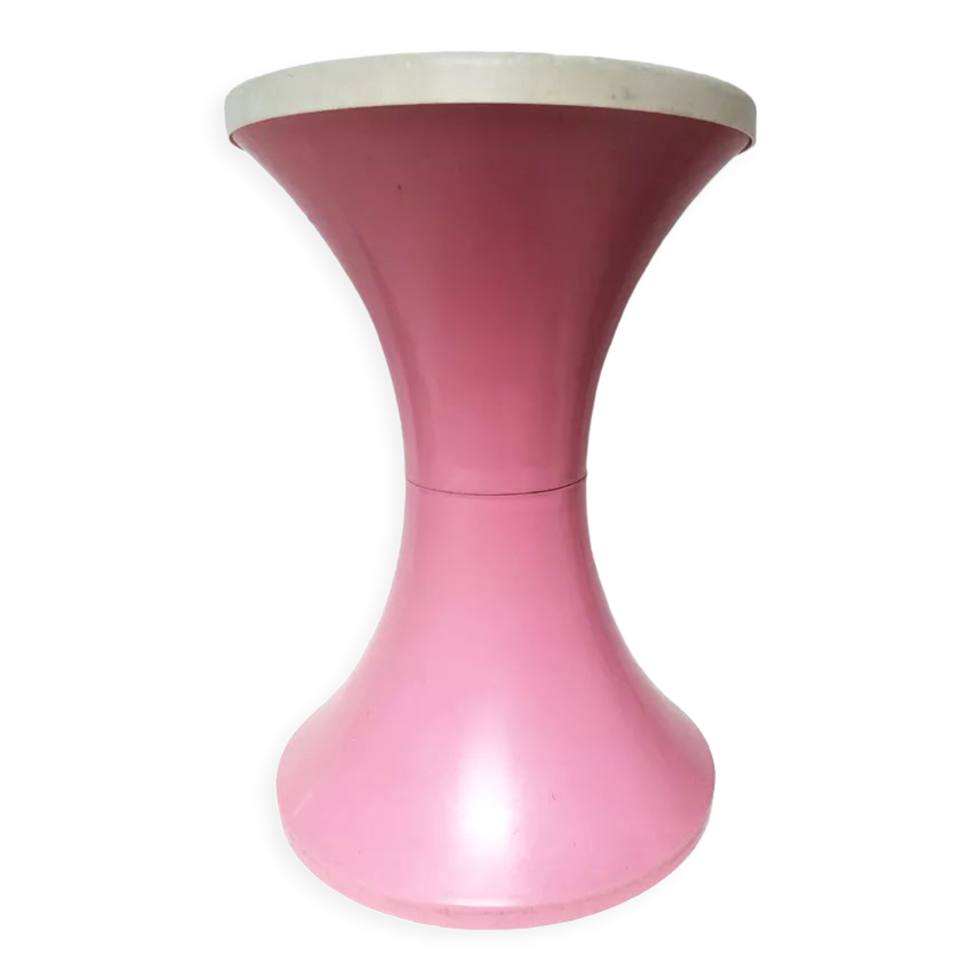 Pink and white "Tam Tam" stool, 1970