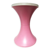 Tabouret "Tam Tam" rose et blanc, 1970