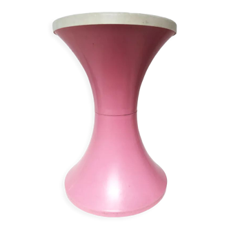 Pink and white "Tam Tam" stool, 1970